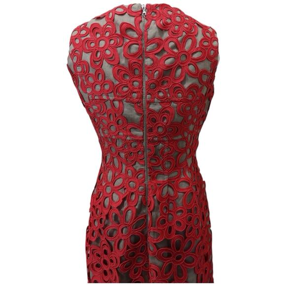 Lela Rose Floral Guipure Lace Over Linen Dress Fit & Flare Size S? See Dim - Picture 12 of 12